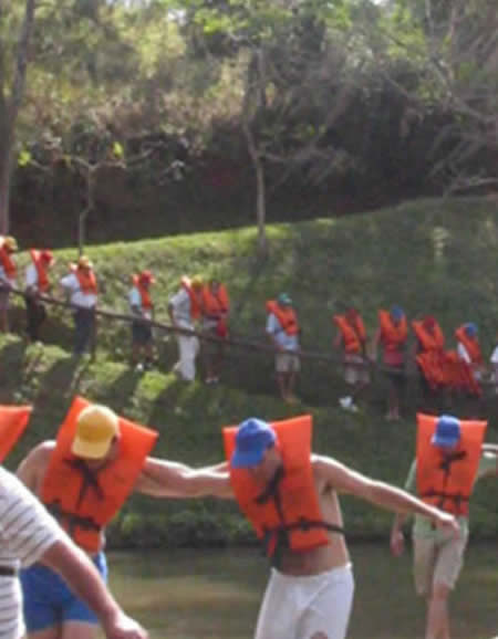 Treinamento ao ar livre no Hotel Fazenda Gamela